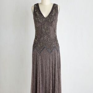 Prelude Sequined 1920s-Inspired Gown in Smoke